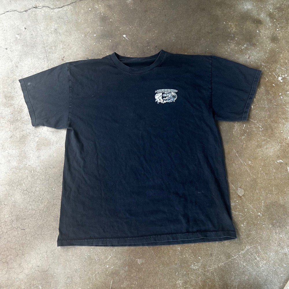 Hawaiian Longboards Graphic T-Shirt Mens L Black Good Big Wave Surfing Surf Tee
